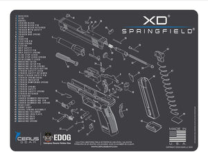 EDOG USA BANDIT 29 Pc Pistol Cleaning System - Compatible with Springfield Armory XD - Schematic (Exploded View) Mat, Range Warrior Universal .22 9mm - .45 Kit & Clenzoil CLP & Hoppes Gun Oil & Patchs