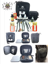 Load image into Gallery viewer, RangeMaster Elite EDC Bag Gun Cleaning Kit- Colorado State Flag Honor &amp; Pride Pistol Mat &amp; with Hoppes Gun Oil No.9 Solvent &amp; Patches Clenzoil CLP 10 Pc Cleaning Accessories Set