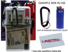 Load image into Gallery viewer, Purple Waterproof Cigarette Pack Case (Spills &amp; Splashes), with BIC Lighter &amp; Bonus RFID Protection Credit Card Sleeve! - Travel Beach Pool Boating &amp; Camping Hard ABS Plastic Lanyard &amp; Carabiner