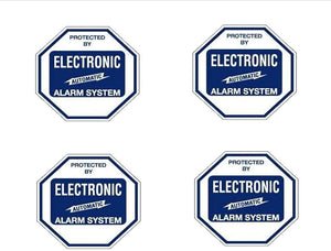 4 Home Security Alarm System Window Warning Decal Stickers - 4x4 In. Surface Mount Commercial Grade Vinyl Scratch & Fade Resistant Window Door Display Case Burglar Deterrence Sticker Decals