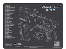 Load image into Gallery viewer, EDOG USA Outlaw 28 Pc Pistol Cleaning Kit - Compatible for Walther P99 - Schematic (Exploded View) Mat, Calibers 9MM to .45 &amp; Tac Pak Pistol Cleaning Essentials Kit