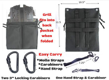 Load image into Gallery viewer, Portable Folding Barbecue Grill Stove Bag &amp; SE BG107 Stove Bar-B-Que Grill Kits | Molle Straps | Carabiner Hooks | Backpacking | Hiking |Tail Gate Cooking (Deluxe Bag, Stove &amp; Wise FIRE)