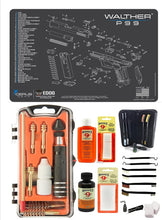 Load image into Gallery viewer, EDOG USA Outlaw 28 Pc Pistol Cleaning Kit - Compatible for Walther P99 - Schematic (Exploded View) Mat, Calibers 9MM to .45 &amp; Tac Pak Pistol Cleaning Essentials Kit