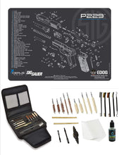 Load image into Gallery viewer, EDOG Gunslinger 20 PC Gun Cleaning Kit - Pistol Mat Compatible with Sig Sauer P229 - Schematic (Exploded View) Mat, Gunslinger Universal .22 .38 .357 9mm .40 &amp; .45 Caliber Kit