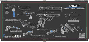 EDOG USA Compatible for Smith & Wesson M&P - 5 PC Cerus Gear Instructional Step by Step Heavy Duty Cleaning 12"x27" Padded Gun- Work Surface Protector Mat Solvent & Oil Resistant
