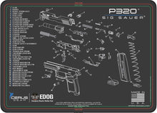 Load image into Gallery viewer, EDOG USA Compatible for Sig Sauer P320-5 PC Cerus Gear Schematic (Exploded View) Pistol Cleaning Mat 12x17 Work Surface Protector Mat Solvent &amp; Oil Resistant &amp; 3 PC Cleaning Essentials &amp; Clenzoil