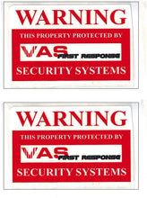 Load image into Gallery viewer, 6 Security System Decal Stickers 2&quot; x 3&quot; Window, Door &amp; Display Case Warning Security System on Premises Sticker Decals