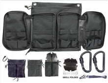 Load image into Gallery viewer, Portable Folding Barbecue Grill Stove Bag &amp; SE BG107 Stove Bar-B-Que Grill Kits | Molle Straps | Carabiner Hooks | Backpacking | Hiking |Tail Gate Cooking (Deluxe Bag, Stove &amp; Wise FIRE)