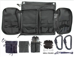 Portable Folding Barbecue Grill Stove Bag & SE BG107 Stove Bar-B-Que Grill Kits | Molle Straps | Carabiner Hooks | Backpacking | Hiking |Tail Gate Cooking (Deluxe Bag, Stove & Wise FIRE)