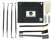 Load image into Gallery viewer, EDOG 19 PC Gun Rifle Pistol Cleaning Essentials Organizer Bag | Double Ended Brush &amp; Picks | 4 Nylon Picks | 3 7” Brushes | Cotton Swabs | Empty Oil or Solvent Bottles