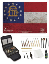 Load image into Gallery viewer, EDOG Gunslinger 20 PC Gun Cleaning Kit - Pistol Mat Georgia State Flag Handgun Honor &amp; Pride Pistol Mat &amp; Gunslinger .22 .38 .357 9MM .45 Gun Cleaning Kit