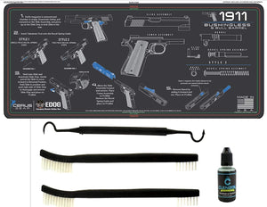 EDOG USA Compatible for 1911 BUSHINGLESS - 5 PC Cerus Gear Instructional Step by Step Heavy Duty Cleaning 12"x27" Padded Gun- Work Surface Protector Mat Solvent & Oil Resistant