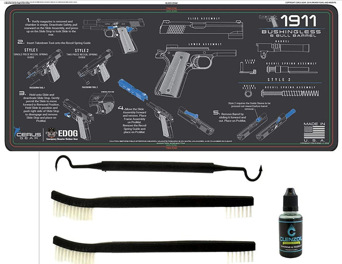 EDOG USA Compatible for 1911 BUSHINGLESS - 5 PC Cerus Gear Instructional Step by Step Heavy Duty Cleaning 12