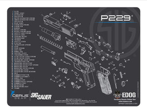 EDOG USA BANDIT 29 Pc Pistol Cleaning System - Compatible with Sig Sauer P229 - Schematic (Exploded View) Mat, Range Warrior Universal .22 9mm - .45 Kit & Clenzoil CLP & Hoppes Gun Oil & Patchs