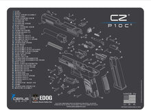 Load image into Gallery viewer, Range Warrior 27 Pc Gun Cleaning Kit - Compatible with CZ P-10C - Schematic (Exploded View) Mat .22 9mm - .45 Kit