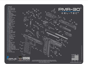 Range Warrior 27 Pc Gun Cleaning Kit - Compatible with Keltec PMR-30 - Schematic (Exploded View) Mat .22 9mm - .45 Kit