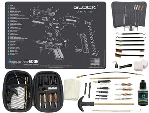 EDOG Premier 30 Pc Gun Cleaning System - Compatible with Gen 5 - Schematic (Exploded View) Mat, Range Warrior Universal .22 9mm - .45 Kit & Tac Book Accessories Set