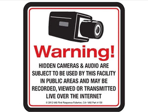 4 Security Camera Video Surveillance System Decal Stickers 4" x 4" CCTV Live Internet Transmission Digital Recording & Audio Deterrence Hidden Camera( Dummy Camera) Warning Sticker Decal