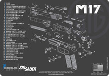 Load image into Gallery viewer, EDOG SIG M17 5 PC Cerus Gear Schematic (Exploded View) Heavy Duty Pistol Cleaning 12x17 Padded Gun-Work Surface Protector Mat Solvent &amp; Oil Resistant &amp; 3 PC Cleaning Essentials &amp; Clenzoil