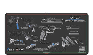 EDOG Gunslinger 20 PC Gun Cleaning Kit - Pistol Mat Compatible with S&W M&P - Instructional Step by Step Pistol Mat, Gunslinger Universal .22 .38 .357 9mm .40 & .45 Caliber Kit