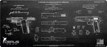 Load image into Gallery viewer, Ultimate 1911 Collectors/Owners Patent Drawing 12x27 Heavy Duty Gun Cleaning Mat &amp; EDOG 4PC Cleaning Kit