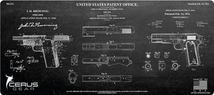 Ultimate 1911 Collectors/Owners Patent Drawing 12x27 Heavy Duty Gun Cleaning Mat & EDOG 4PC Cleaning Kit