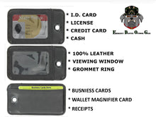 Load image into Gallery viewer, EDOG I.C.E. Lost Child &amp; Medical Alert Parent Locator Neck Wallet | Lanyard | Key Chain | Carabiner | I.C.E. Cards | Leather | Emergency Contacts | Medical | Allergy | Meds | Language