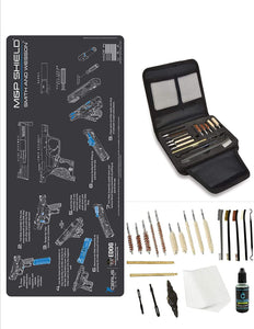 EDOG Gunslinger 20 PC Gun Cleaning Kit - Pistol Mat Compatible with S&W M&P Shield - Instructional Step by Step Pistol Mat, Gunslinger Universal .22 .38 .357 9mm .40 & .45 Caliber Kit