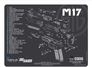 EDOG USA BANDIT 29 Pc Pistol Cleaning System - Compatible with Sig Sauer M17 - Schematic (Exploded View) Mat, Warrior .22 9mm - .45 Kit & Clenzoil CLP & Hoppes Gun Oil & Patchs