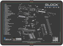 Load image into Gallery viewer, EDOG Glock 42/43 5 PC Cerus Gear Schematic (Exploded View) Heavy Duty Pistol Cleaning 12x17 Padded Gun-Work Surface Protector Mat Solvent &amp; Oil Resistant &amp; 3 PC Cleaning Essentials &amp; Clenzoil