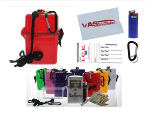 Waterproof Cigarette Case, with BIC Lighter - RED & Bonus RFID Protection!