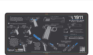 EDOG Gunslinger 20 PC Gun Cleaning Kit - Pistol Mat Compatible with 1911 - Instructional Step by Step Pistol Mat, Gunslinger Universal .22 .38 .357 9mm .40 & .45 Caliber Kit