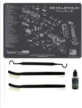 Load image into Gallery viewer, EDOG Taurus G2 5 PC Cerus Gear Schematic (Exploded View) Heavy Duty Pistol Cleaning 12x17 Padded Gun-Work Surface Protector Mat Solvent &amp; Oil Resistant &amp; 3 PC Cleaning Essentials &amp; Clenzoil