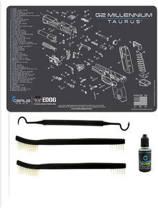 EDOG Taurus G2 5 PC Cerus Gear Schematic (Exploded View) Heavy Duty Pistol Cleaning 12x17 Padded Gun-Work Surface Protector Mat Solvent & Oil Resistant & 3 PC Cleaning Essentials & Clenzoil