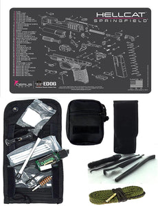 EDOG USA Pistolero 14 Pc 9MM.38 & .357 Pc Gun Cleaning Kit - Compatible for Springfield Armory Hellcat - Ladies Pink Trim Schematic (Exploded View) Mat, Pistolero Caliber Specific 9 MM, 38 & 357