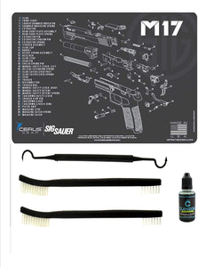 EDOG SIG M17 5 PC Cerus Gear Schematic (Exploded View) Heavy Duty Pistol Cleaning 12x17 Padded Gun-Work Surface Protector Mat Solvent & Oil Resistant & 3 PC Cleaning Essentials & Clenzoil