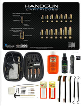 Load image into Gallery viewer, EDOG USA BANDIT 29 Pc Pistol Cleaning System - Compatible with Educational Top Handgun Cartridges Honor &amp; Pride Pistol ProMat, Range Warrior .22 .38 .357 9MM .45 Kit &amp; Clenzoil CLP &amp; Hoppes Gun Oil &amp; Patchs