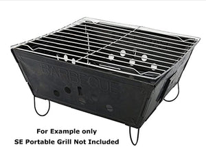 Portable Folding Barbecue Grill Stove Bag & SE BG107 Stove Bar-B-Que Grill Kits | Molle Straps | Carabiner Hooks | Backpacking | Hiking |Tail Gate Cooking (Deluxe Bag ONLY)