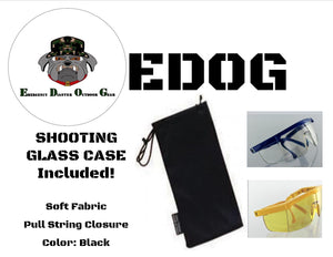 EDOG Shooting Hunting Safety Glasses | Yellow Frame | Yellow Plastic Lens | Soft Fabric Glass CASE Included | Will Slip Over EXISTING Glasses in Many Cases