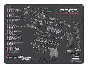 EDOG USA BANDIT 29 Pc Pistol Cleaning System - Compatible With Sig Sauer P365- Ladies Ping Trim - Schematic (Exploded View) Mat, Range Warrior Universal .22 9mm - .45 Kit & Clenzoil CLP & Hoppes Gun Oil & Patchs
