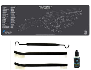 EDOG Remingtom 870 XXL Schematic (Exploded View) Heavy Duty XXL Magnum Rifle Cleaning 12”x48” Padded Gun-Work Surface Protector Mat Solvent & Oil Resistant & 4 Pc Cleaning Essentials