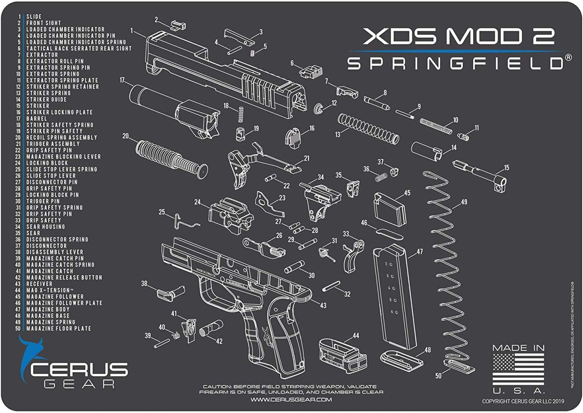 EDOG Springfield Armory XDS MOD 2 CERUS Gear Schematic (Exploded View ...