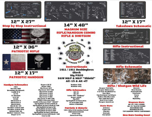 Kimber Gun Cleaning Mat - Tan Schematic (Exploded View) Diagram Compatible with Kimber Combat & Pro Tan Series Pistol 3 mm Padded Pad Protect Your Firearm Magazines Bench Surfaces Gun Oil