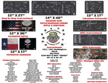 Load image into Gallery viewer, EDOG M1A 5 Pc Schematic (Exploded View) Heavy Duty Rifle Cleaning 12”x 36” Padded Gun-Work Surface Protector Mat Solvent &amp; Oil Resistant &amp; 4 Pc Cleaning Essentials