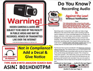 4 Security Camera Video Surveillance System Decal Stickers 4" x 4" CCTV Live Internet Transmission Digital Recording & Audio Deterrence Hidden Camera( Dummy Camera) Warning Sticker Decal