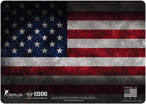 EDOG U.S. Flag 5 PC Cerus Gear American Heavy Duty Pistol Cleaning 12x17 Padded Gun-Work Surface Protector Mat Solvent & Oil Resistant & 3 PC Cleaning Essentials & Clenzoil, Made in The USA