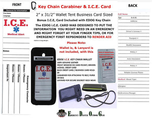 EDOG EDC / TACTICAL 100% LEATHER KEY CHAIN WALLET WITH CARABINER & I.C.E. CARDS