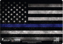 Load image into Gallery viewer, Cerus Gear Thin Blue Line Law Enforcement Promat Honoring Those That Serve &amp; Sacrafice for Us Everyday Pistol Cleaning 12x17 Padded Gun-Work Surface Protector Mat Solvent &amp; Oil Resistant &amp; Bonus