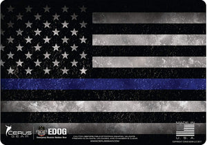 Cerus Gear Thin Blue Line Law Enforcement Promat Honoring Those That Serve & Sacrafice for Us Everyday Pistol Cleaning 12x17 Padded Gun-Work Surface Protector Mat Solvent & Oil Resistant & Bonus