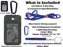 Load image into Gallery viewer, EDOG I.C.E. Lost Child &amp; Medical Alert Parent Locator Neck Wallet | Lanyard | Key Chain | Carabiner | I.C.E. Cards | Leather | Emergency Contacts | Medical | Allergy | Meds | Language